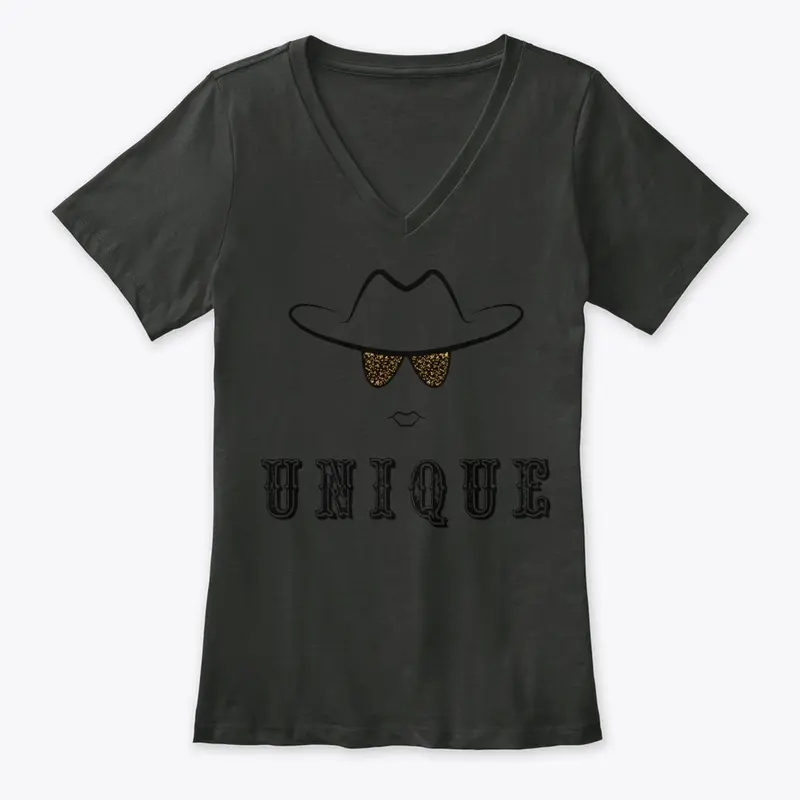 Women's Premium V-Neck Tee- UNIQUE logo