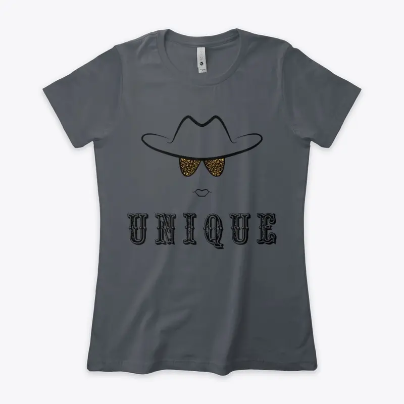 Women's Boyfriend Tee- UNIQUE logo front